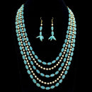 Fs Collection Gold Plated Beads Long Multi Layer Necklace Set