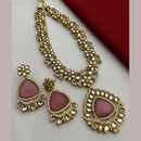 FS Collection Gold Plated Kundan Stone Necklace Set