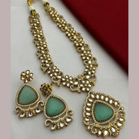FS Collection Gold Plated Kundan Stone Necklace Set