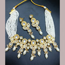 FS Collection Gold Plated Kundan Stone And Pearl Choker Necklace Set