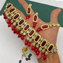 FS Collection Gold Plated Kundan Stone And Pearl Choker Necklace Set