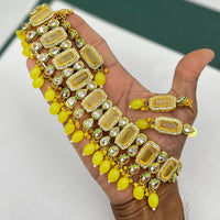 FS Collection Gold Plated Kundan Stone And Pearl Choker Necklace Set