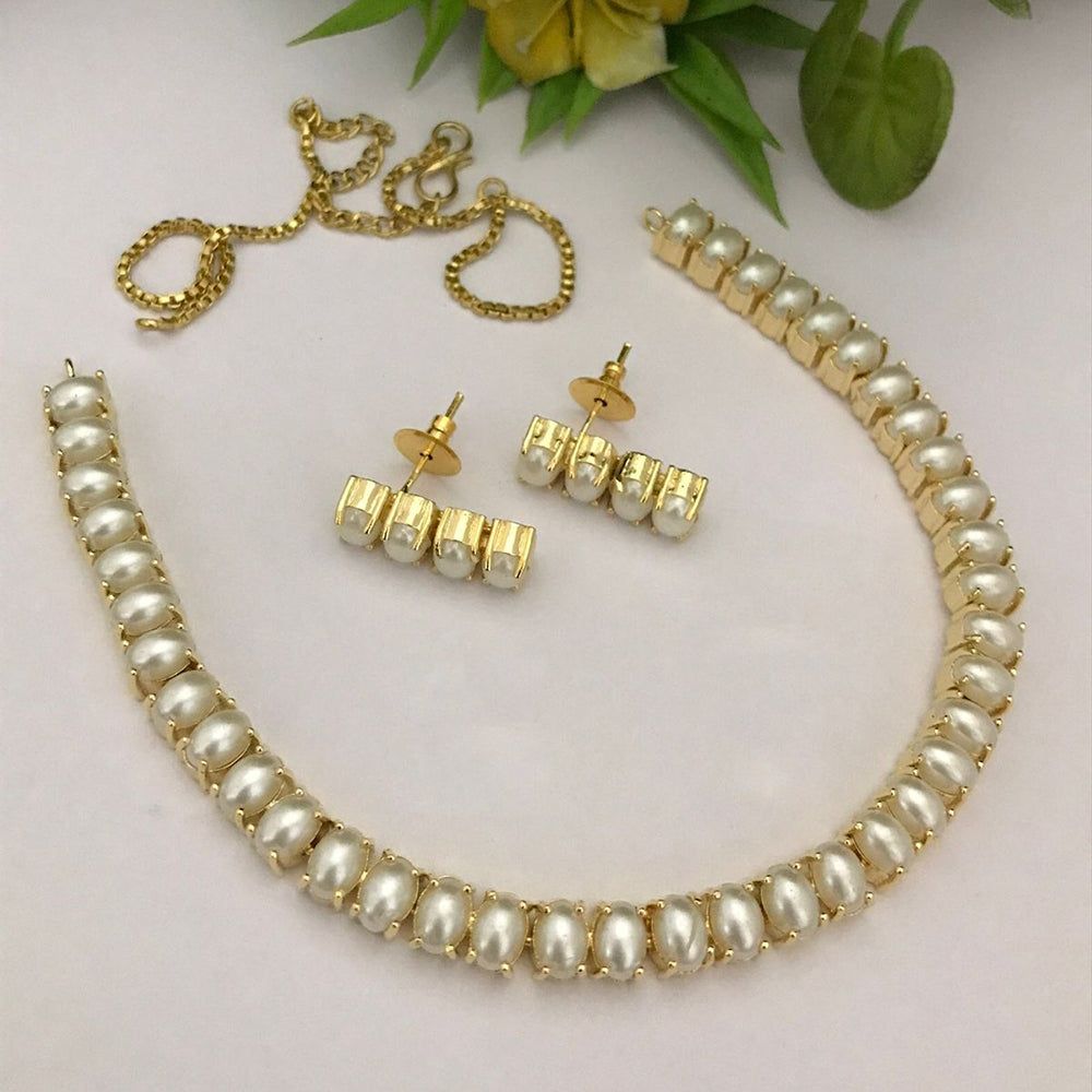 FS Collection Gold Plated Crystal Stone Necklace Set