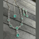 FS Collection Silver Plated AD Necklace Set