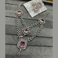 FS Collection Silver Plated AD Necklace Set