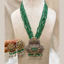 Fs Collection 2 Tone Plated AD And Beads Long Necklace Set