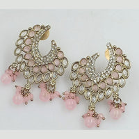 FS Collection Gold Plated Crystal Stone Dangler Earrings