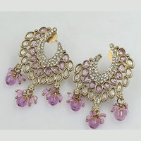 FS Collection Gold Plated Crystal Stone Dangler Earrings