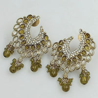 FS Collection Gold Plated Crystal Stone Dangler Earrings