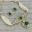 FS Collection Gold Plated AD And Pearl Choker Necklace Set