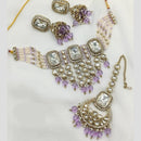 FS Collection Gold Plated Kundan Stone And Pearl Choker Necklace Set