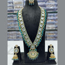 FS Collection Gold Plated Crystal Stone Long Necklace Set
