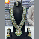 FS Collection Gold Plated Crystal Stone Long Necklace Set