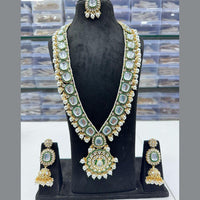 FS Collection Gold Plated Crystal Stone Long Necklace Set