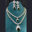 FS Collection Gold Plated AD Double Layer Necklace Set