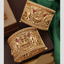 FS Collection Gold Plated Pota Stone Temple  Openable Bangles Set