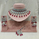 FS Collection Gold Plated Crystal Stone Choker Necklace Set
