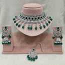 FS Collection Gold Plated Crystal Stone Choker Necklace Set