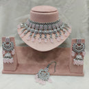 FS Collection Gold Plated Crystal Stone Choker Necklace Set