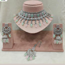 FS Collection Gold Plated Crystal Stone Choker Necklace Set