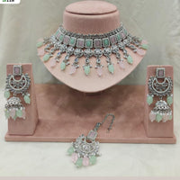 FS Collection Gold Plated Crystal Stone Choker Necklace Set