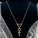 FS Collection Rose Gold Plated Austrian Stone Chain Pendant