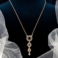 FS Collection Rose Gold Plated Austrian Stone Chain Pendant