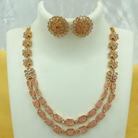 FS Collection Gold Plated Crystal Stone Necklace Set