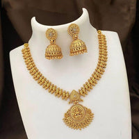 FS Collection Gold Plated Temple Necklace Set