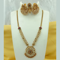 FS Collection Gold Plated Pota Stone and Pearl Necklace Set