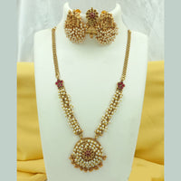 FS Collection Gold Plated Pota Stone and Pearl Necklace Set
