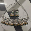 FS Collection 2 Tone Plated Crystal Stone Choker Necklace Set