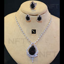 FS Collection Silver Plated AD Necklace Set