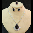 FS Collection Silver Plated AD Necklace Set