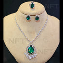 FS Collection Silver Plated AD Necklace Set