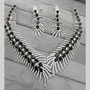 FS Collection Silver Plated AD Necklace Set