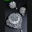 FS Collection Silver Plated AD Chain Pendent Set