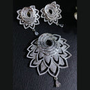 FS Collection Silver Plated AD Chain Pendent Set