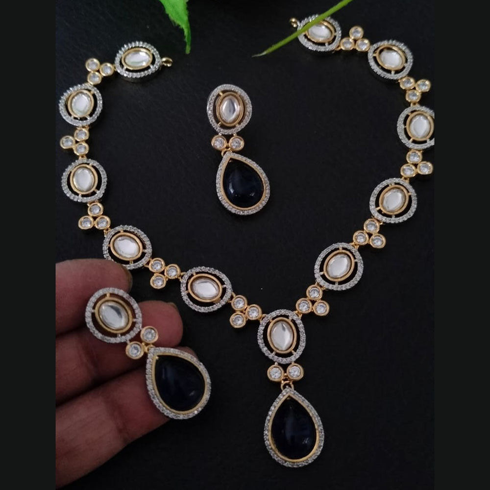 FS Collection Gold Plated AD Necklace Set