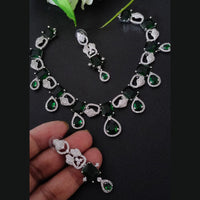 FS Collection Silver Plated AD Necklace Set