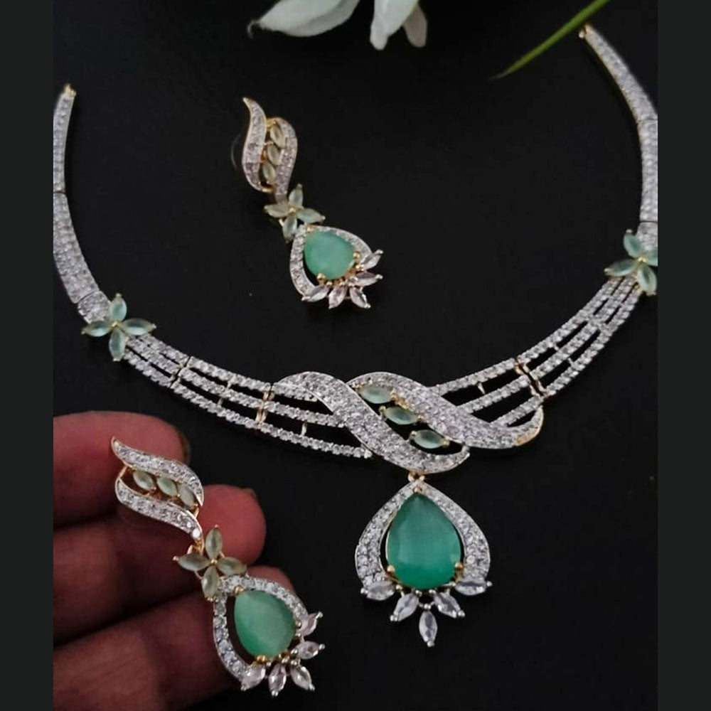 FS Collection Gold Plated AD Necklace Set