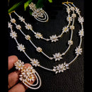 FS Collection Gold Plated AD Necklace Set
