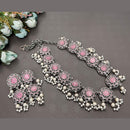 FS Collection Oxidised Plated Pota Stone And Pearls Necklace Set