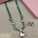 FS Collection 2 Tone Austrian Stone And Beads Long Necklace Set