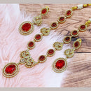 FS Collection Gold Plated Austrian Stone Long Necklace Set