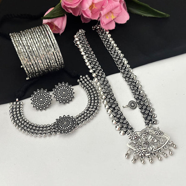 FS Collection Oxidised Plated Jewellery Combo