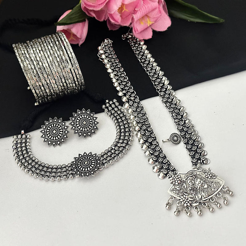 FS Collection Oxidised Plated Jewellery Combo