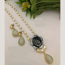 FS Collection Gold Plated Mother Of Pearls Long Necklace Set