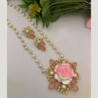 FS Collection Gold Plated Mother Of Pearls Long Necklace Set