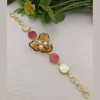 FS Collection Gold Plated Pearl Bracelet